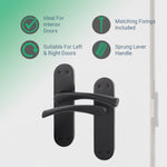 Nola Black Door Handle Pack - 76mm Latch - tradefit - 2