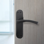 Nola Black Door Handle Pack - 76mm Latch - tradefit - 6