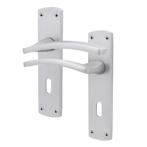 Euroda - Plus Satin Chrome Lever Lock Fire Door Handles - Keyhole - FD30/60 - tradefit - Featured Image