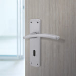 Euroda - Plus Satin Chrome Lever Lock Fire Door Handles - Keyhole - FD30/60 - tradefit - 5