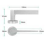 Tapera Satin Nickel Lever on Rose Door Handle Kit - Medium Duty FD30/60 - 80mm Euro Sashlock and Double Cylinder - Master Keyed - tradefit - 4