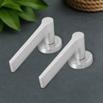 Tapera Satin Nickel Lever on Rose Door Handle Kit - Medium Duty FD30/60 - 80mm Euro Sashlock and Double Cylinder - Keyed Alike - tradefit - 8