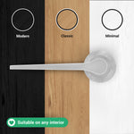 Tapera Satin Nickel Lever on Rose Door Handle Kit - 64mm Latch - tradefit - 7