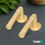 Santana Satin Brass Lever on Rose Door Handle Kit - Medium Duty FD30/60 - 80mm Euro Sashlock and Double Cylinder - Master Keyed - tradefit - 8