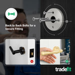 Santana Satin Brass Lever on Rose Door Handle Kit - Medium Duty FD30/60 - 76mm Latch - tradefit - 3