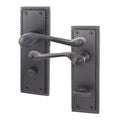 Georgian Rope Edge Scroll Black Door Handles - Bathroom