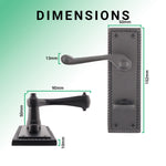 Georgian Rope Edge Scroll Black Door Handles - Bathroom - tradefit - 3