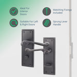 Georgian Rope Edge Scroll Black Door Handle Pack - 80mm Bathroom - tradefit - 2