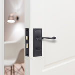 Georgian Rope Edge Scroll Black Door Handle Pack - 80mm Bathroom - tradefit - 5