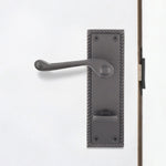 Georgian Rope Edge Scroll Black Door Handle Pack - 80mm Bathroom - tradefit - 6