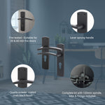Euroda - Plus Black Lever Lock Fire Door Handles - Euro - FD30/60 - tradefit - 3