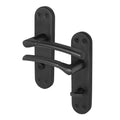 Bosa Matt Black Lever on Backplate Door Handle - Bathroom
