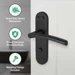 Bosa Matt Black Lever on Backplate Door Handle Pack - 80mm Bathroom Lock - tradefit - 4