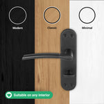 Bosa Matt Black Lever on Backplate Door Handle - Bathroom - tradefit - 5