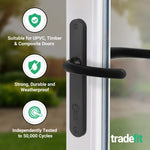 Black UPVC Door Handles - 92mm PZ Centres - 215mm Fixing Centres - 246 x 32mm - tradefit - 3