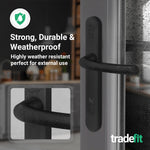 Black UPVC Door Handles - 92mm PZ Centres - 215mm Fixing Centres - 246 x 32mm - tradefit - 5