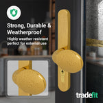 Polished Brass UPVC Lever Pad Door Handles - 62mm PZ Centres External/92mm PZ Internal - 212mm Fixing Centres - tradefit - 5