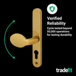 Polished Brass UPVC Lever Pad Door Handles - 62mm PZ Centres External/92mm PZ Internal - 212mm Fixing Centres - tradefit - 7