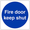 Fire Door Keep Shut - Self Adhesive - 80x80mm - Pack of 5