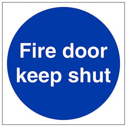 Fire Door Keep Shut - Self Adhesive - 80x80mm - Pack of 5 - tradefit