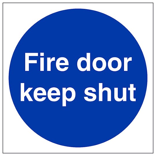 Fire Door Keep Shut - Self Adhesive - 80x80mm - Pack of 5 - tradefit - Featured Image
