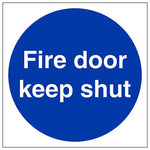 Fire Door Keep Shut - Self Adhesive - 80x80mm - Bulk Pack of 100 - tradefit - 2