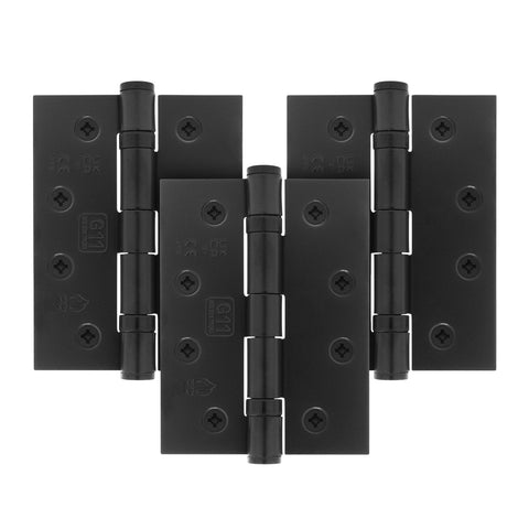 Black Fire Door Hinges – 4 Inch/102mm – Grade 11 Steel Ball Bearing – Pack of 3 Hinges - tradefit