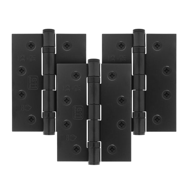 Black Fire Door Hinges – 4 Inch/102mm – Grade 11 Steel Ball Bearing – Pack of 3 Hinges - tradefit - Featured Image