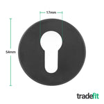 Olbia Euro Profile Keyhole Escutcheon - Matt Black - Pair - tradefit - 2