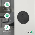 Olbia Euro Profile Keyhole Escutcheon - Matt Black - Pair - tradefit - 6