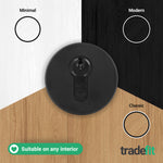 Olbia Euro Profile Keyhole Escutcheon - Matt Black - Pair - tradefit - 5