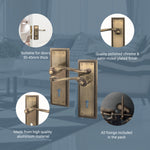 Georgian Rope Edge Scroll Antique Brass Lock Door Handles - Keyhole - tradefit - 4