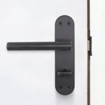 Olbia Matt Black Lever Door Handle Pack – 80mm Bathroom Lock - tradefit - 5