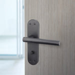Olbia Matt Black Lever Door Handle Pack – 80mm Bathroom Lock - tradefit - 6
