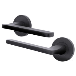 Euroda Fire Door Handle on Rose - Black - FD30/60