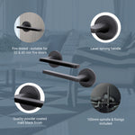 Euroda Fire Door Handle on Rose - Black - FD30/60 - tradefit - 3