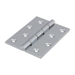 Solid Brass Double Stainless Steel Washer Hinge - 102 x 75mm - Polished Chrome - tradefit - 1