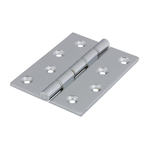 Solid Brass Double Stainless Steel Washer Hinge - 102 x 75mm - Polished Chrome - tradefit - Featured Image