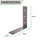 Scaffold Board Shelf Brackets 200mm PAIR Heavy Duty Rustic Wall Mounted Supports - tradefit - 2