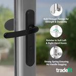 Black UPVC Lever Pad Door Handles - 92mm PZ Centres - 122mm Fixing Centres - 245 x 34mm - tradefit - 4