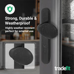 Black UPVC Lever Pad Door Handles - 92mm PZ Centres - 122mm Fixing Centres - 245 x 34mm - tradefit - 5
