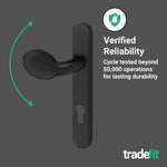 Black UPVC Lever Pad Door Handles - 92mm PZ Centres - 122mm Fixing Centres - 245 x 34mm - tradefit - 7