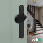 Black UPVC Lever Pad Door Handles - 92mm PZ Centres - 122mm Fixing Centres - 245 x 34mm - tradefit - 6