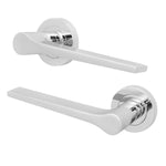 Tapera Polished Chrome Lever on Rose Door Handles - Heavy Duty - FD30/60 Rated - 1