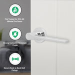 Tapera Polished Chrome Lever on Rose Door Handles - Heavy Duty - FD30/60 Rated - tradefit - 2