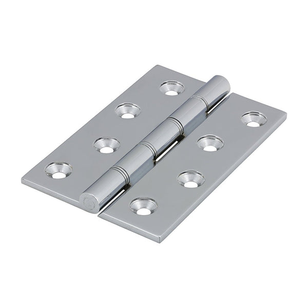Solid Brass Double Stainless Steel Washer Hinge - 102 x 67mm - Polished Chrome - tradefit - Featured Image