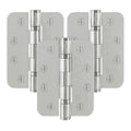 Satin Stainless Fire Door Hinges - 4 Inch/102mm - Grade 13 Steel Ball Bearing - Pack 3 - Radius