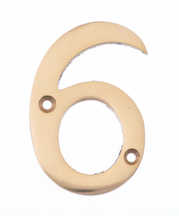 Numeral 6 or 9 - Screw Fix - 75mm - Polished Brass - tradefit - Featured Image