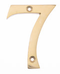 Numeral 7 - Screw Fix - 75mm - Polished Brass - tradefit - 1