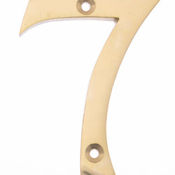 Numeral 7 - Screw Fix - 75mm - Polished Brass - tradefit